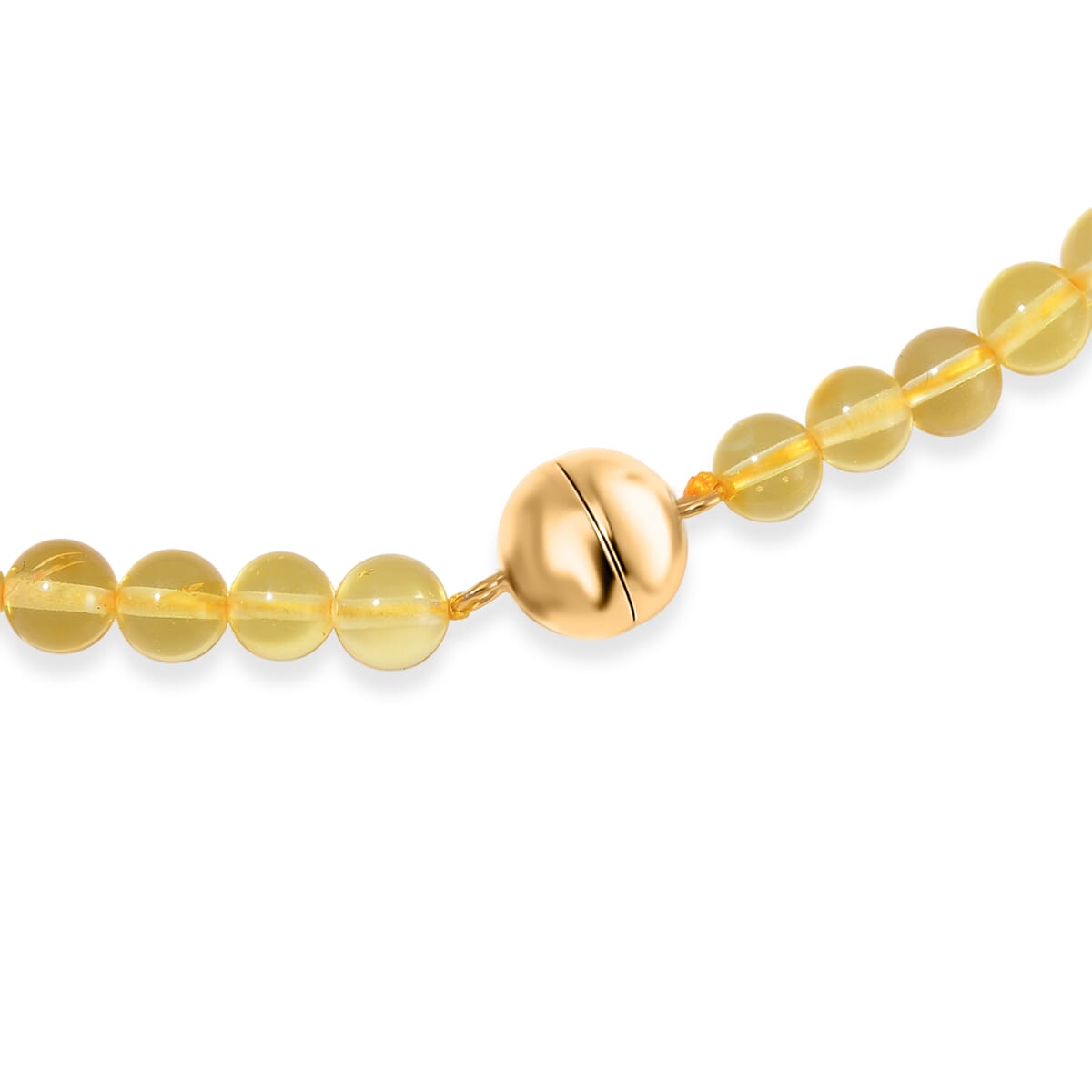 Multi Amber Beaded Necklace in 14K Yellow Gold Over Sterling Silver 20 Inches  image number 4