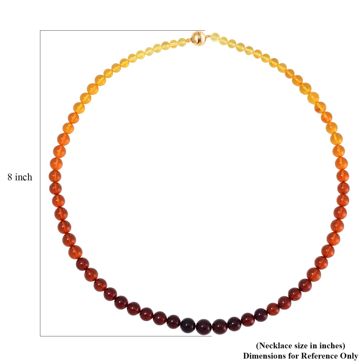 Multi Amber Beaded Necklace in 14K Yellow Gold Over Sterling Silver 20 Inches  image number 5