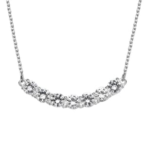 D'Joy Lab Created White Sapphire 4.20 ctw Fancy Necklace in Sterling Silver 18-20 Inches
