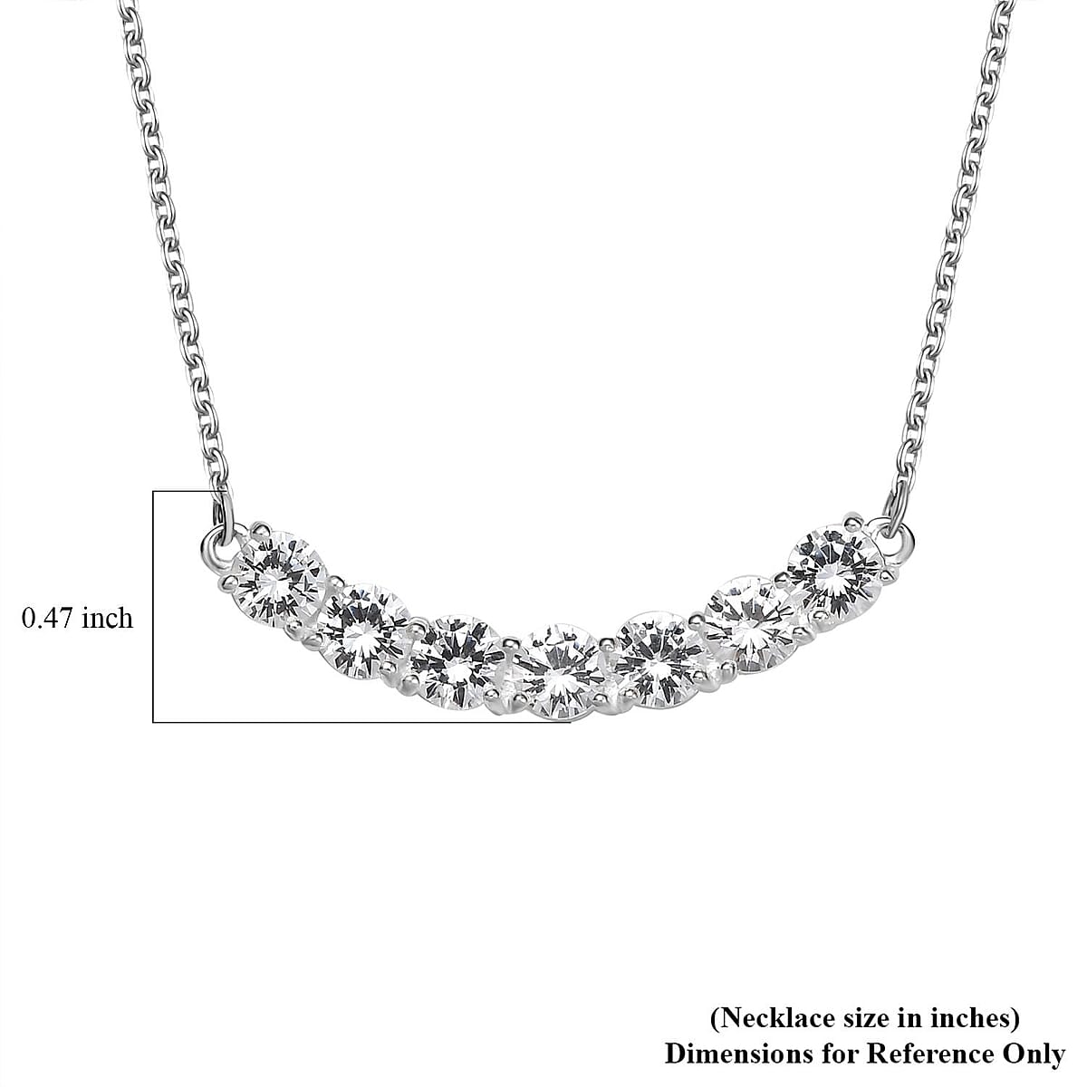 D'Joy Lab Created White Sapphire 4.20 ctw Fancy Necklace in Sterling Silver 18-20 Inches image number 5