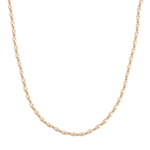 Rice Shape shell pearl 35.00 ctw Necklace in Goldtone (20-22 Inches)