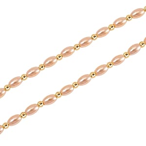 Rice Shape shell pearl 35.00 ctw Necklace in Goldtone (20-22 Inches)