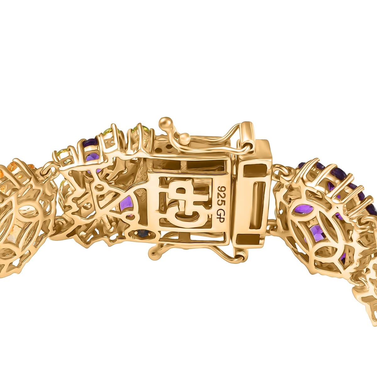 GP Italian Garden Collection Multi Gemstone 21.60 ctw Bracelet in 18K Vermeil Yellow Gold Over Sterling Silver (7.25 In) image number 3