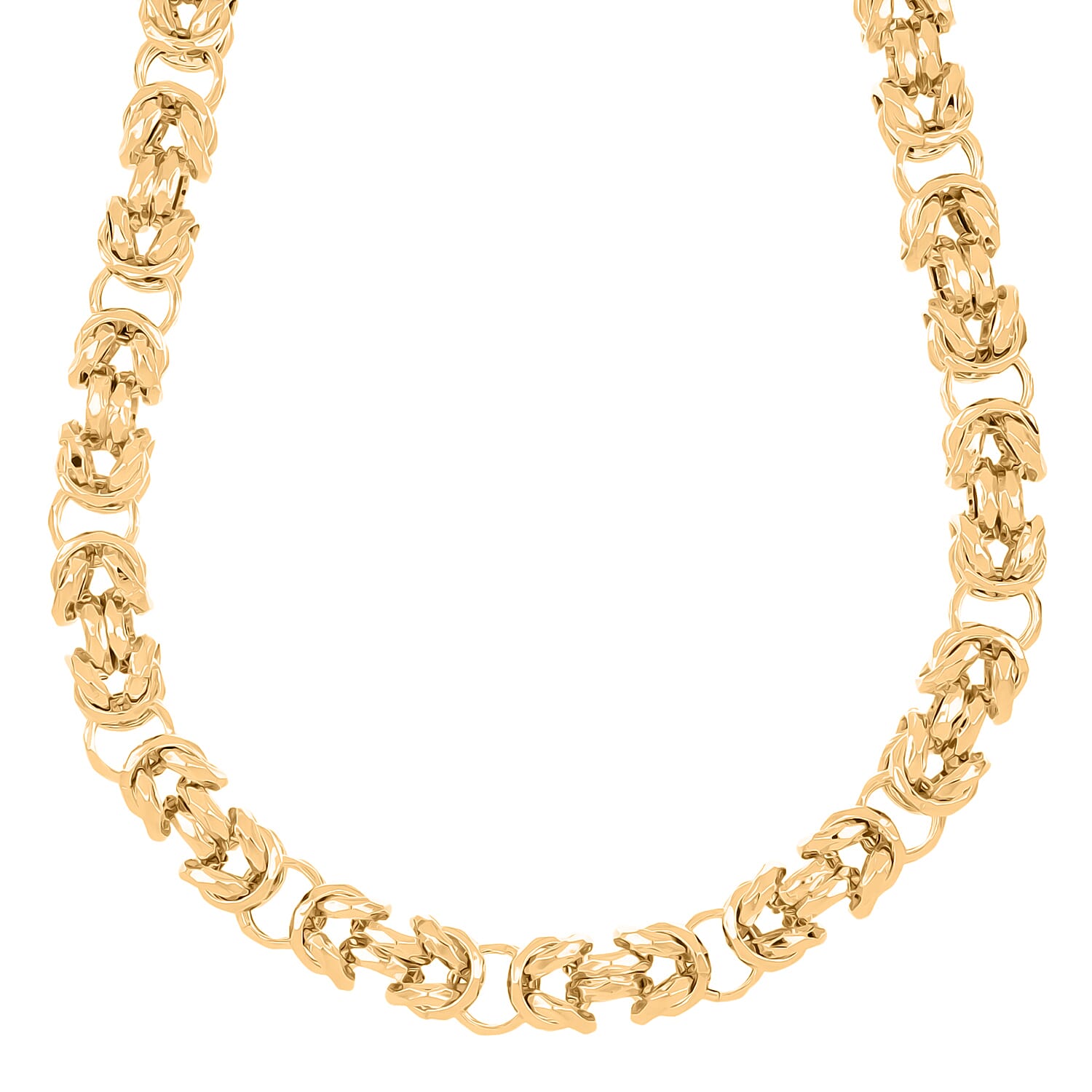 Byzantine Chain Necklace in 14K YG Over Sterling Silver (22 Inches)
