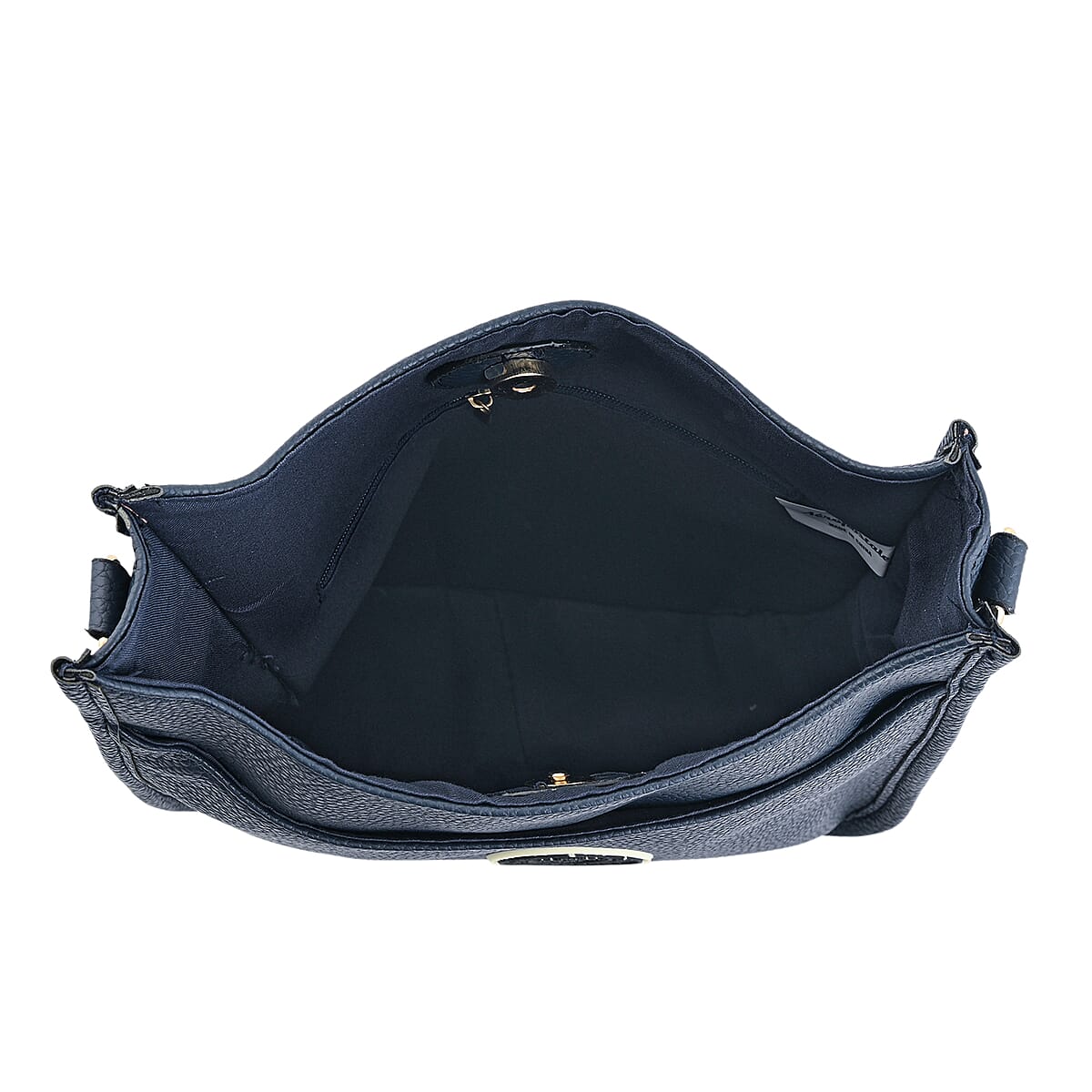 Aeropostale Navy Faux Leather Crossbody Bag with Beige Adjustable Shoulder Strap image number 6