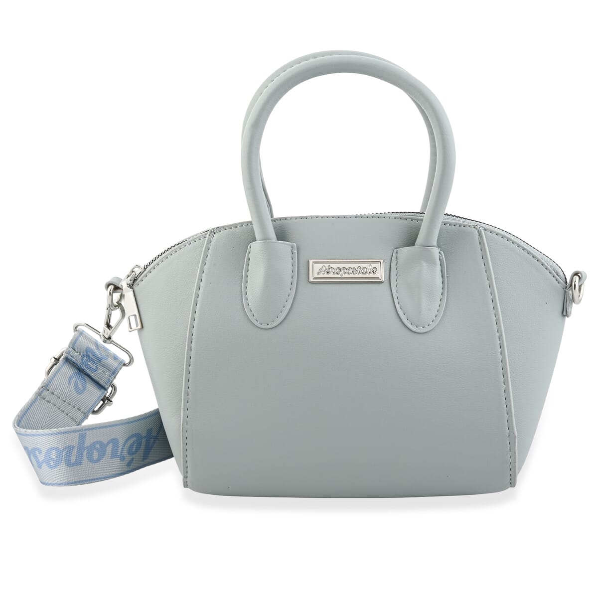 Aeropostale Gray Faux Leather Shoulder Bag with Adjustable Shoulder Strap image number 0