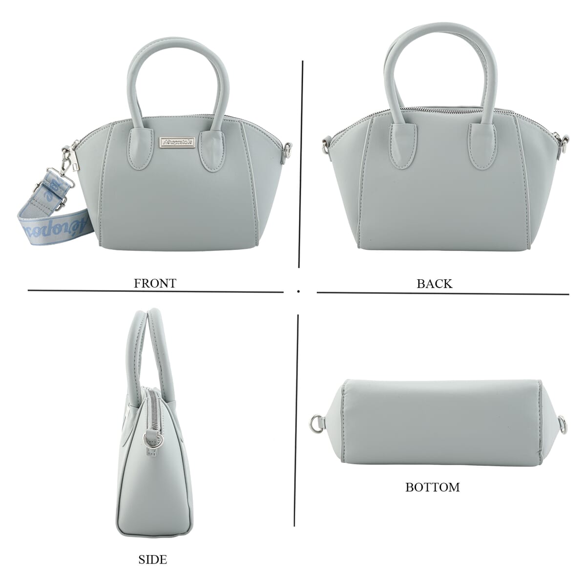 Aeropostale Gray Faux Leather Shoulder Bag with Adjustable Shoulder Strap image number 2