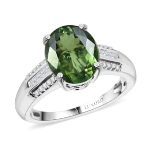 Luxoro Premium Malagasy Pine Apatite and I2 Diamond 3.75 ctw Whispers of Majesty Ring in 10K White Gold (Size 10.0)