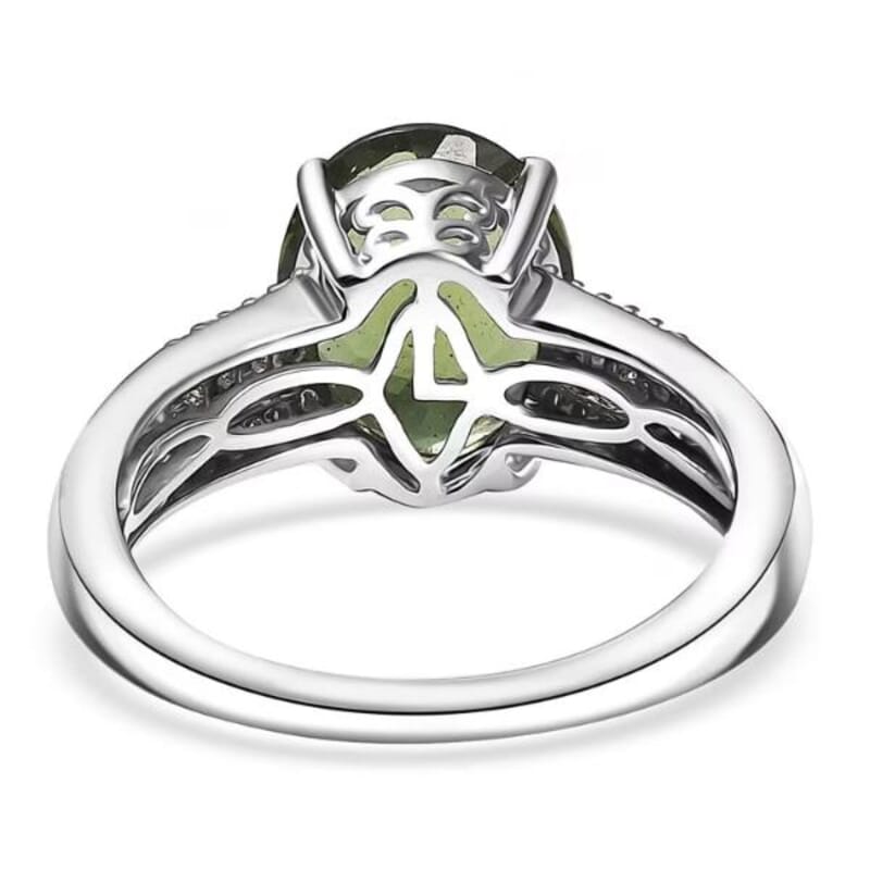 Luxoro Premium Malagasy Pine Apatite and I2 Diamond 3.75 ctw Whispers of Majesty Ring in 10K White Gold (Size 10.0)
