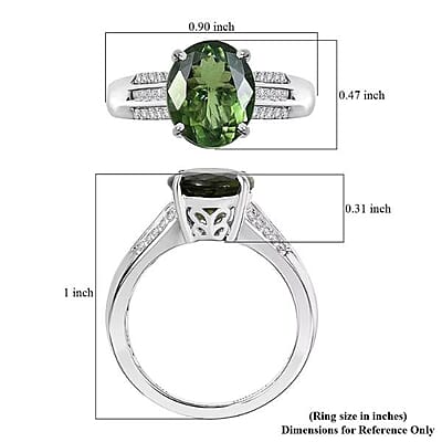 Luxoro Premium Malagasy Pine Apatite and I2 Diamond 3.75 ctw Whispers of Majesty Ring in 10K White Gold (Size 8.0)