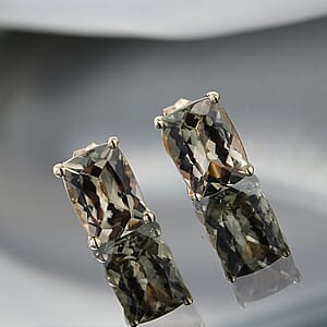 Luxoro AAA Turkizite 3.20 ctw Stud Earrings in 10K Yellow Gold 