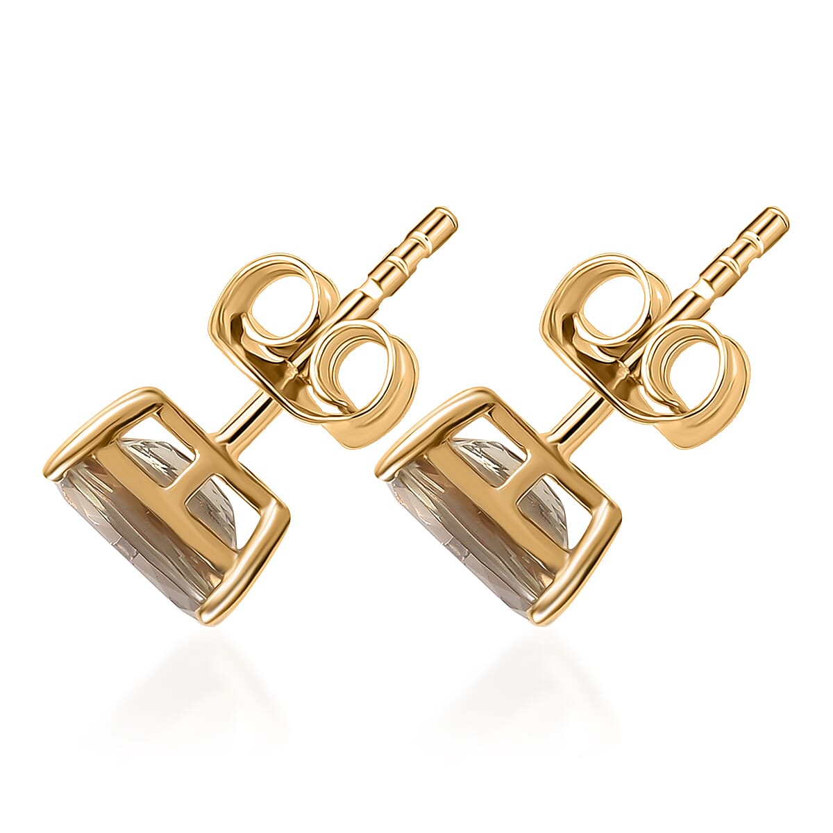 Luxoro AAA Turkizite 3.20 ctw Stud Earrings in 10K Yellow Gold  image number 4