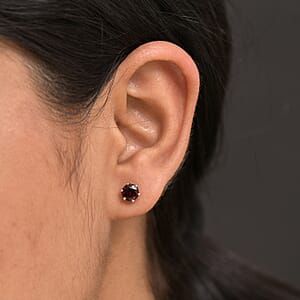 Luxoro AAA Anthill Garnet 2.00 ctw Solitaire Stud Earrings in 10K Yellow Gold 