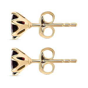 Luxoro AAA Anthill Garnet 2.00 ctw Solitaire Stud Earrings in 10K Yellow Gold 