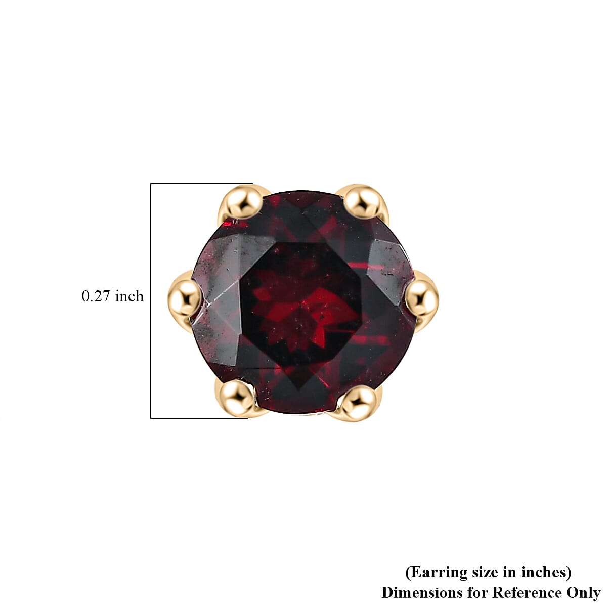 Luxoro AAA Anthill Garnet 2.00 ctw Solitaire Stud Earrings in 10K Yellow Gold 