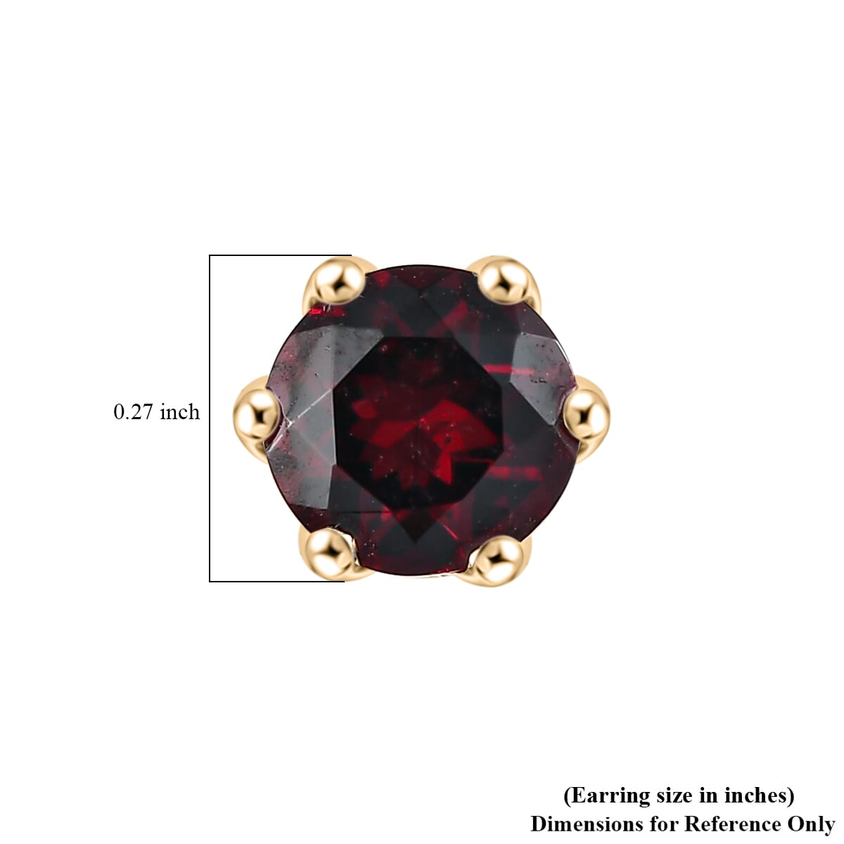 Luxoro AAA Anthill Garnet 2.00 ctw Solitaire Stud Earrings in 10K Yellow Gold image number 4