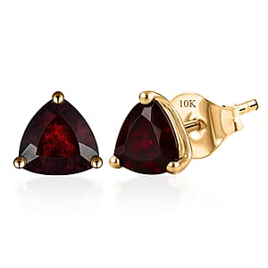 Luxoro AAA Anthill Garnet 1.83 ctw Solitaire Stud Earrings in 10K Yellow Gold 