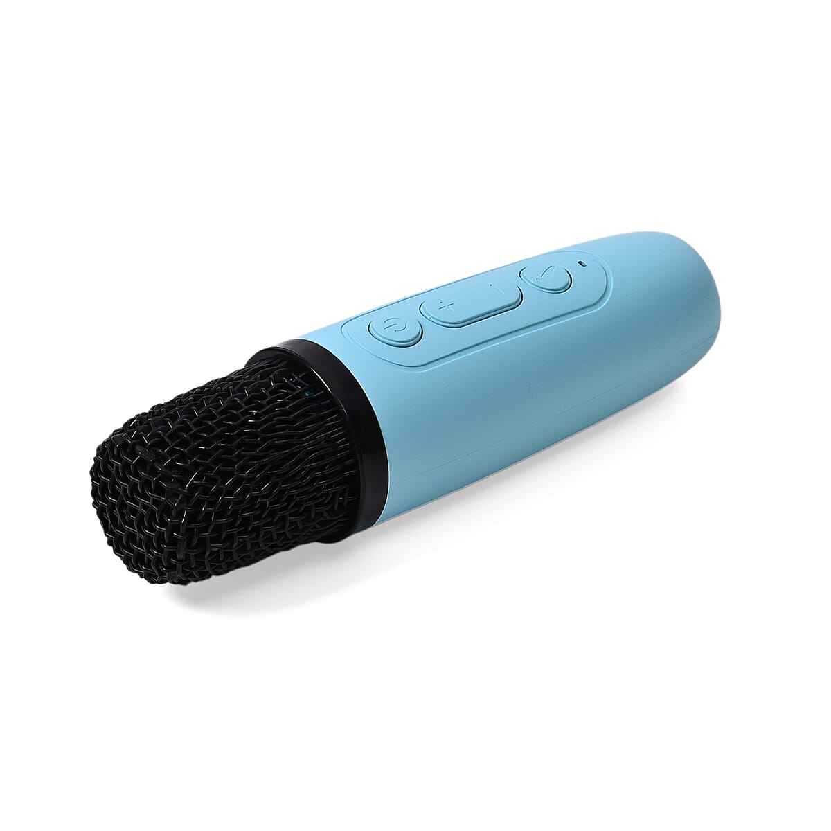 Mini Bluetooth Karaoke Speaker with Colorful LED lights and 2pc Wireless Microphone - Blue image number 6