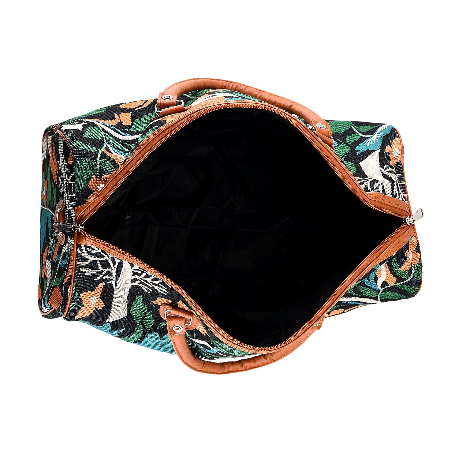 La Marey Multi Color Fox Print Polyester Duffel Bag