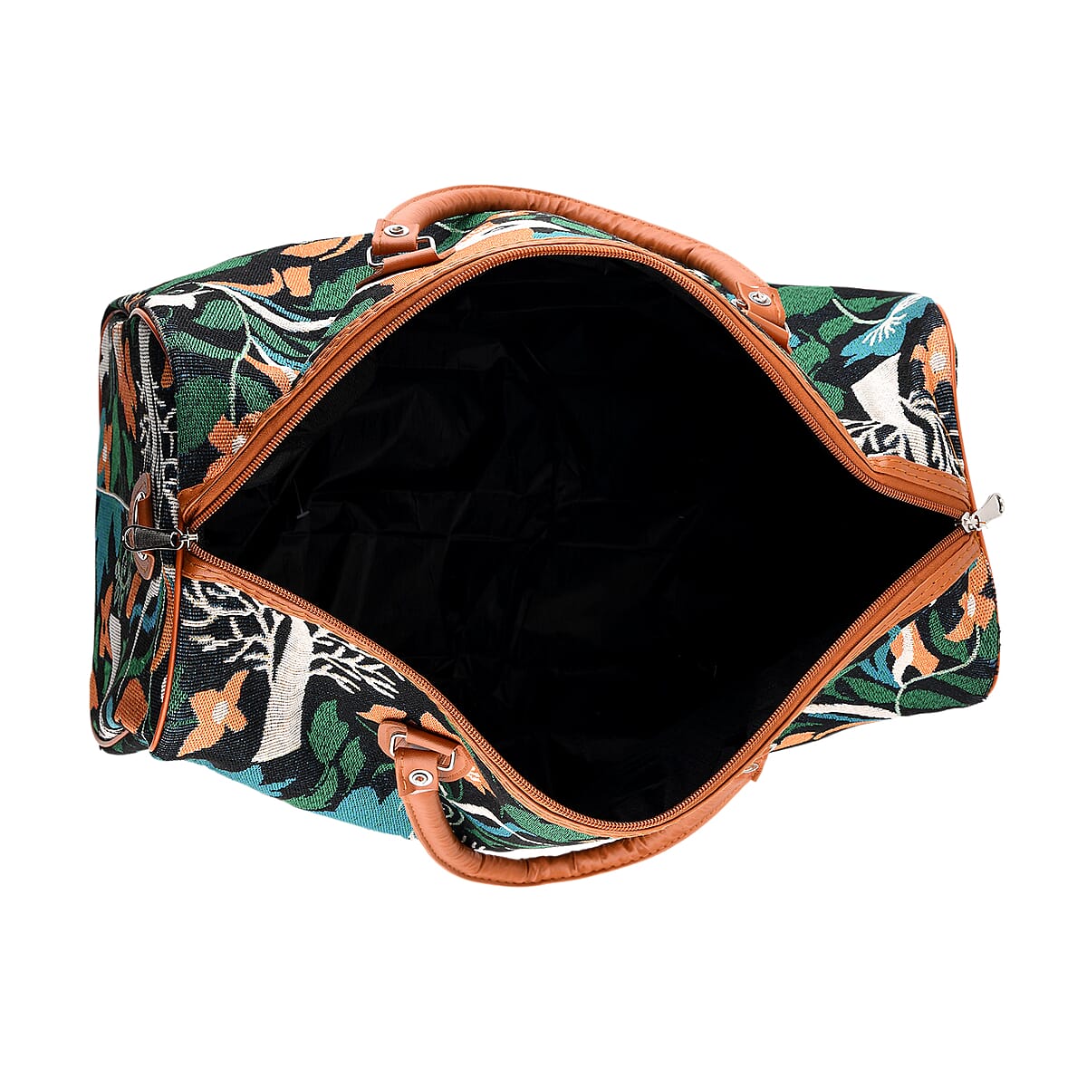 La Marey Multi Color Fox Print Polyester Duffel Bag image number 5
