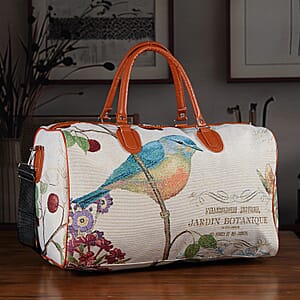 La Marey Multi Color Bird Print Polyester Duffel Bag