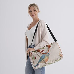 La Marey Multi Color Bird Print Polyester Duffel Bag