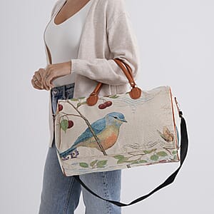 La Marey Multi Color Bird Print Polyester Duffel Bag