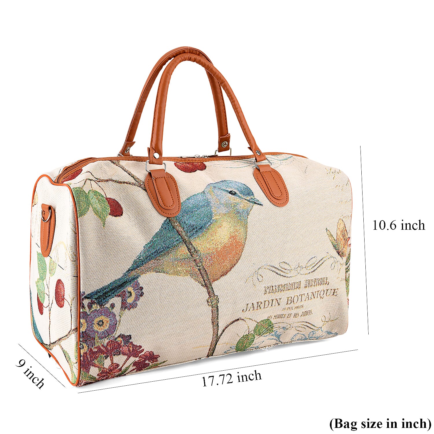 La Marey Multi Color Bird Print Polyester Duffel Bag