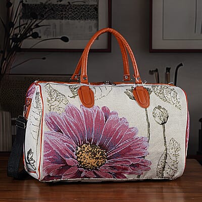 La Marey Multi Color Daisy Print Polyester Duffel Bag
