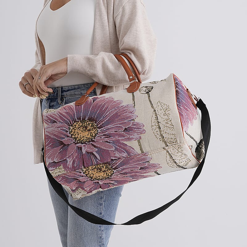 La Marey Multi Color Daisy Print Polyester Duffel Bag