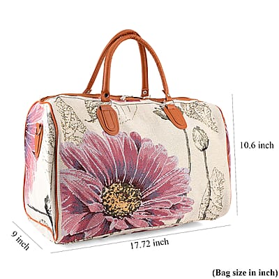 La Marey Multi Color Daisy Print Polyester Duffel Bag