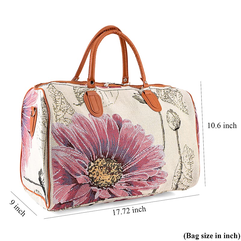 La Marey Multi Color Daisy Print Polyester Duffel Bag