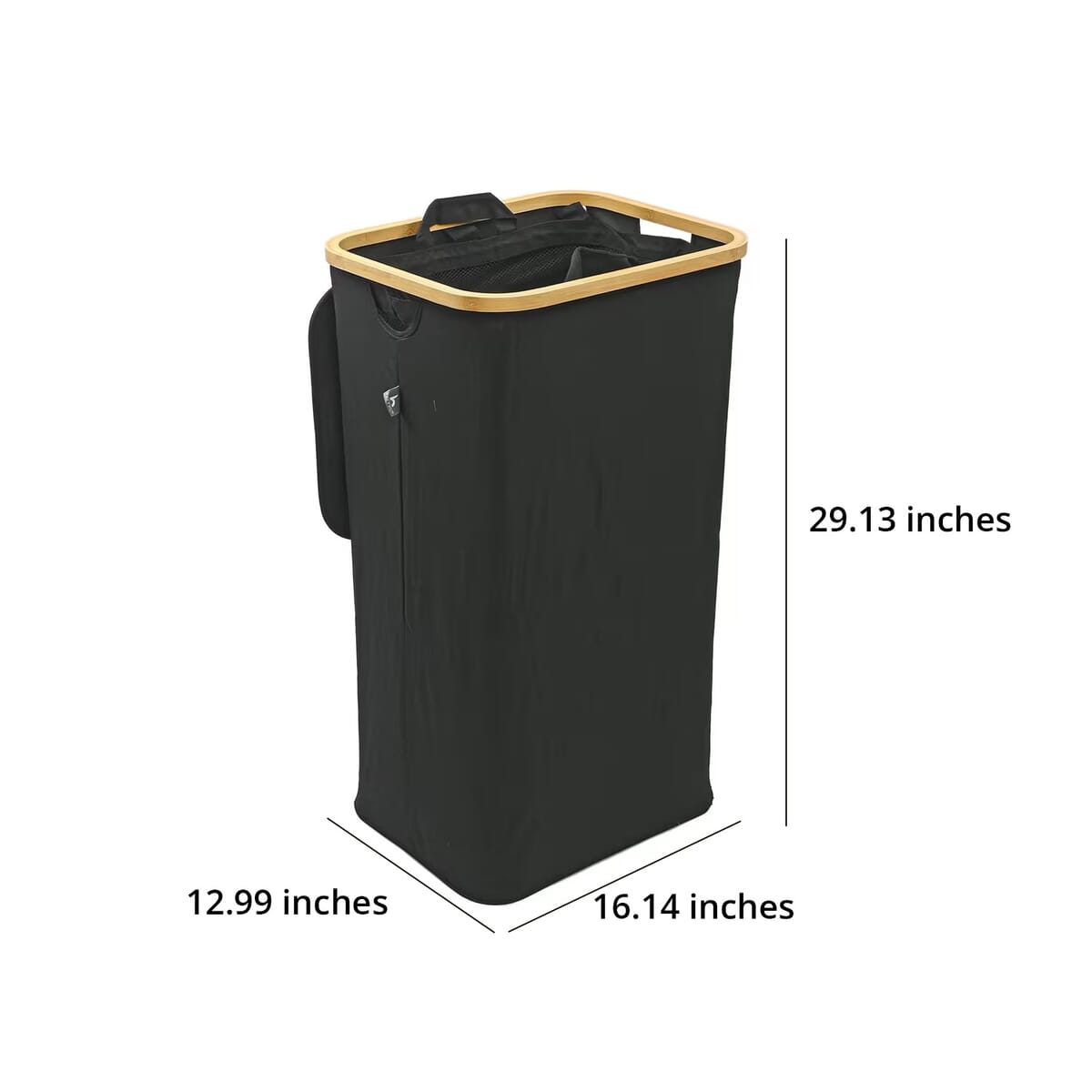 CLOSEOUT Hennez Adreian Collapsible Laundry Basket - Medium (100L) - Black (Ships in 8-10 Business Days) image number 6