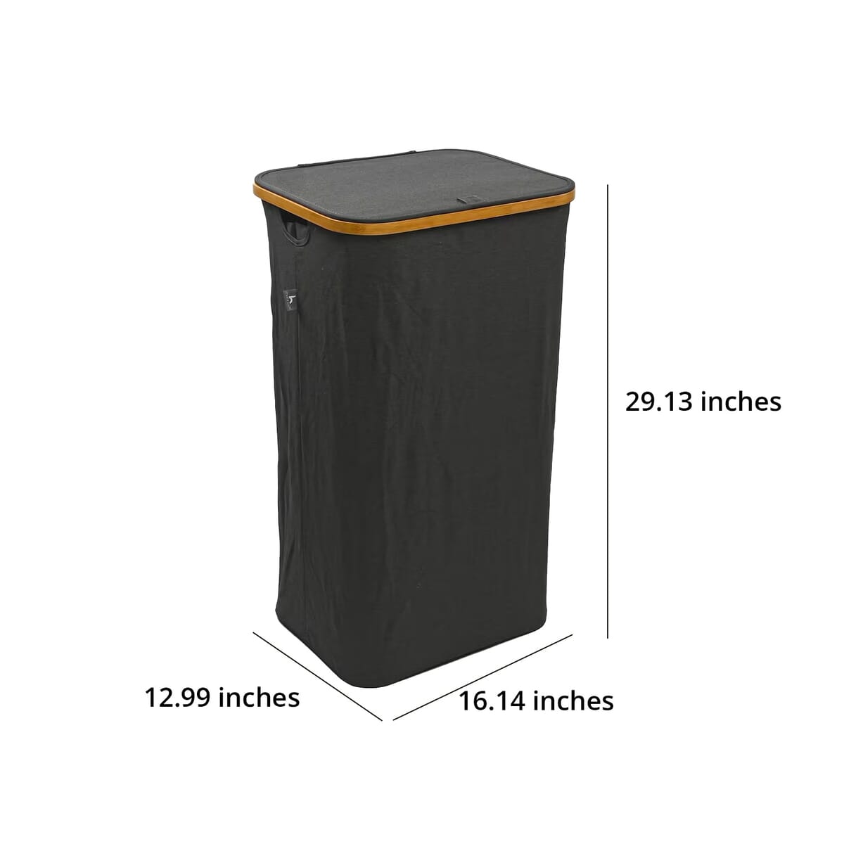 CLOSEOUT Hennez Adreian Collapsible Laundry Basket - Medium (100L) - Dark Grey image number 6