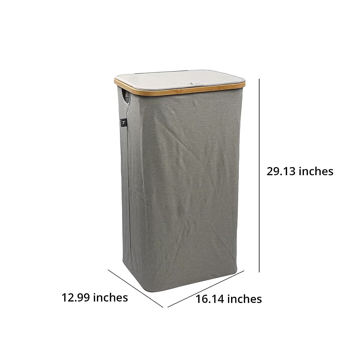 CLOSEOUT Hennez Adreian Collapsible Laundry Basket - Medium (100L) - Light Grey image number 5