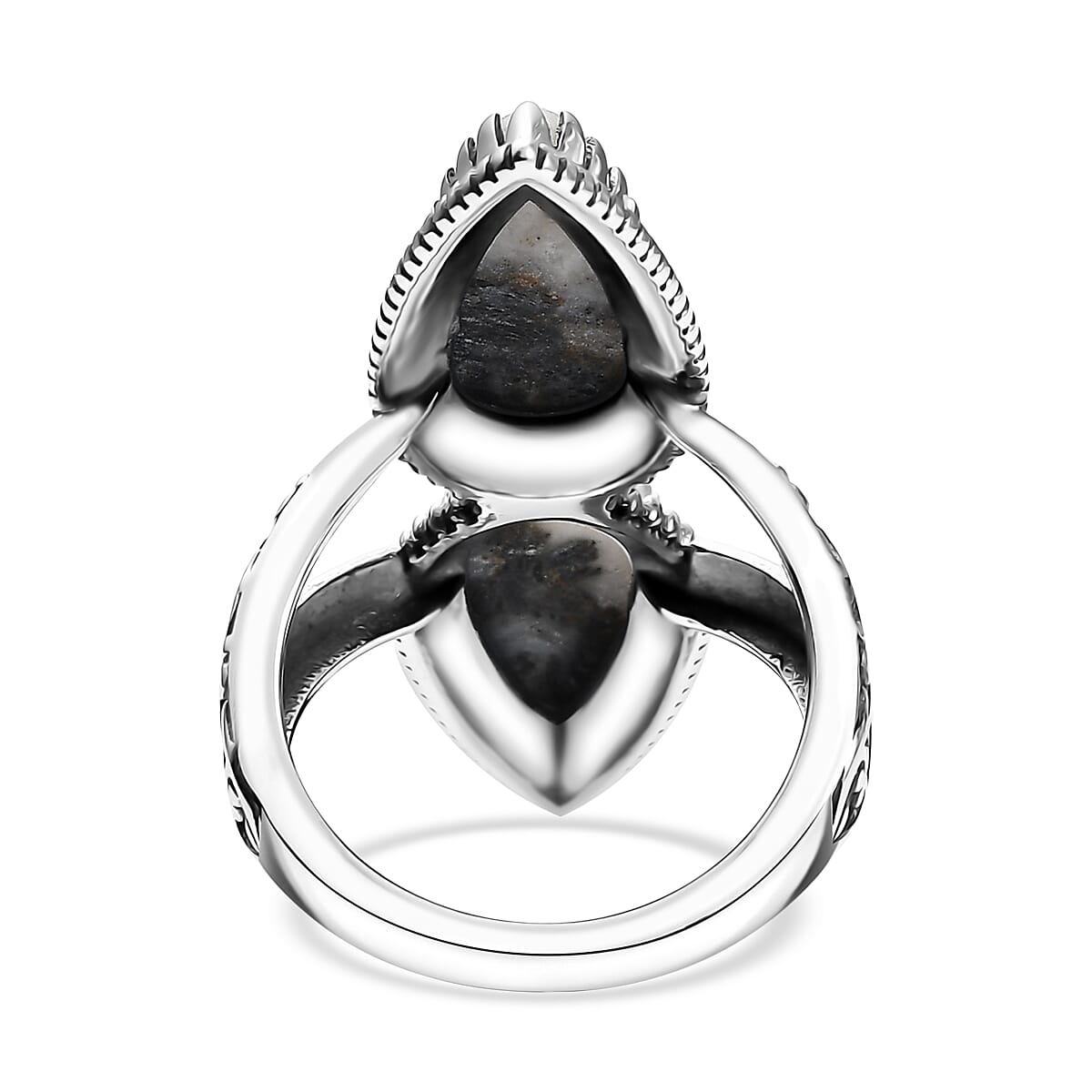 D'Joy Artisan Crafted White Buffalo 6.00 ctw Southwest Ring in Black Oxidized Sterling Silver (Size 8.0) image number 4