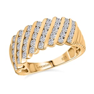 Luxuriant Lab Grown Diamond G-H SI 1.00 ctw Ring in 18K Vermeil Yellow Gold Over Sterling Silver (Size 10.0)
