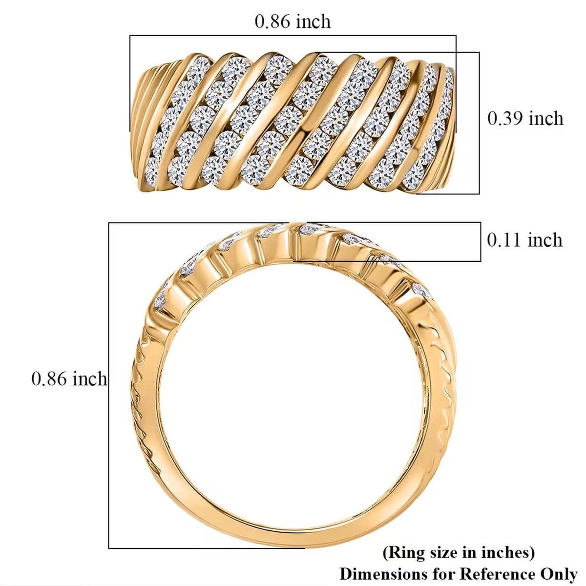 Luxuriant Lab Grown Diamond G-H SI 1.00 ctw Ring in 18K Vermeil Yellow Gold Over Sterling Silver (Size 7.0) image number 7