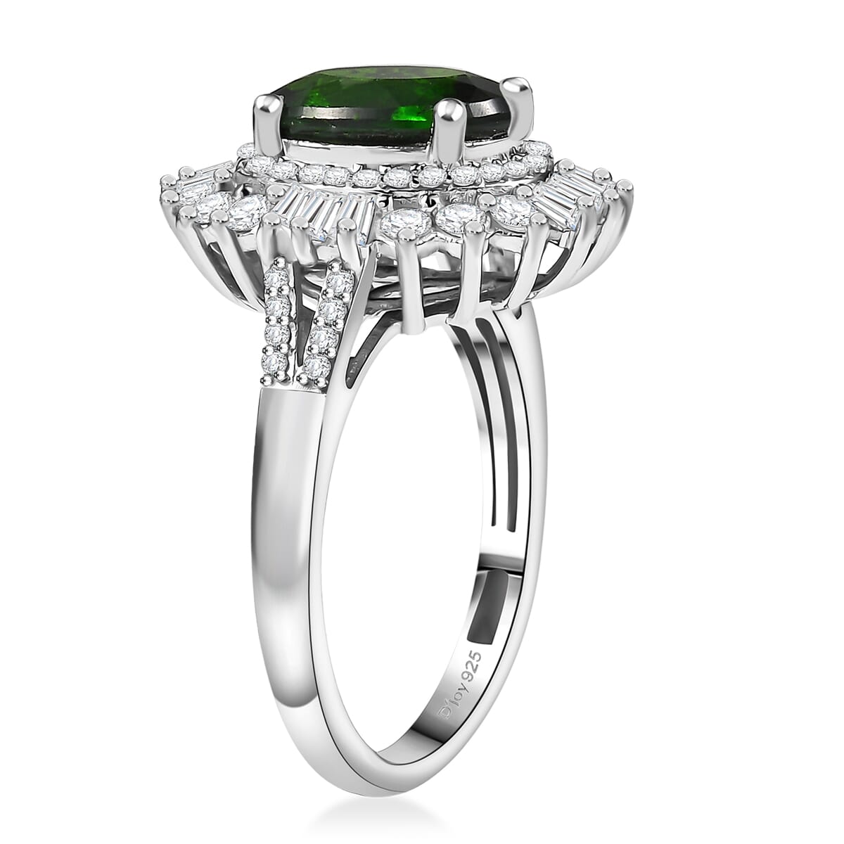 Buy D'Joy Chrome Diopside and Moissanite 3.60 ctw Starburst