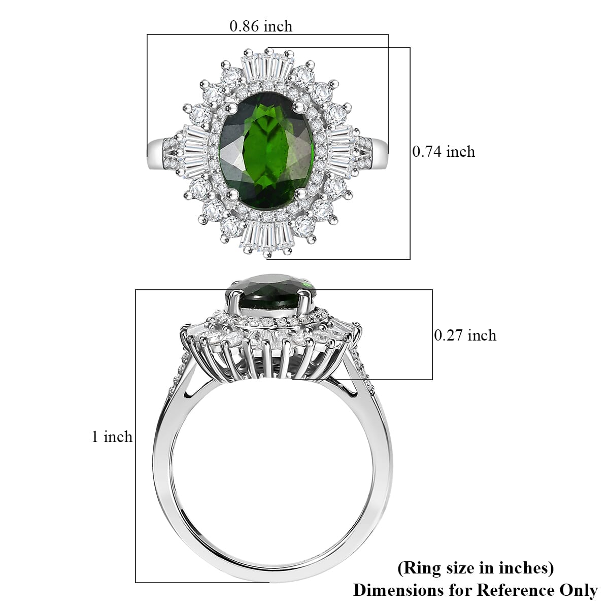 Buy D'Joy Chrome Diopside and Moissanite 3.60 ctw Starburst