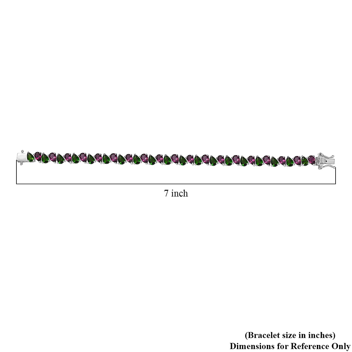D'Joy Chrome Diopside and Orissa Rhodolite Garnet 17.10 ctw Leaves Bracelet in Rhodium Over Sterling Silver (6.50 In) image number 4