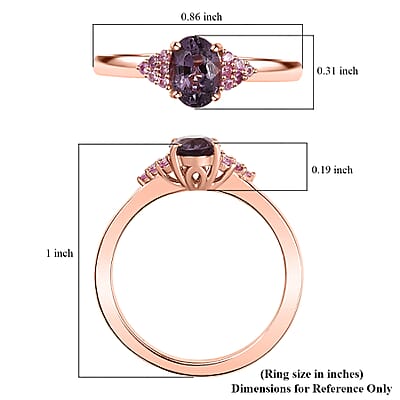 D'Joy Royal Lavender Spinel and Madagascar Pink Sapphire 1.00 ctw Floral Bloom Ring in 18K Vermeil Rose Gold Over Sterling Silver (Size 10.0)