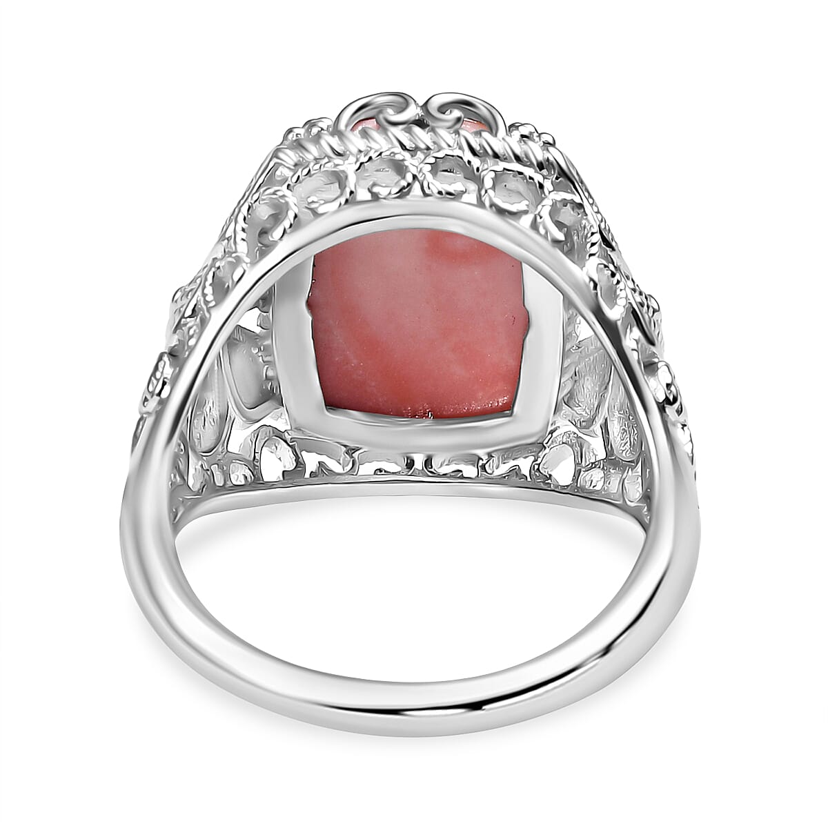 Karis Oregon Peach Opal 4.65 ctw Butterfly Ring in Platinum Bond (Size 8.0) image number 4