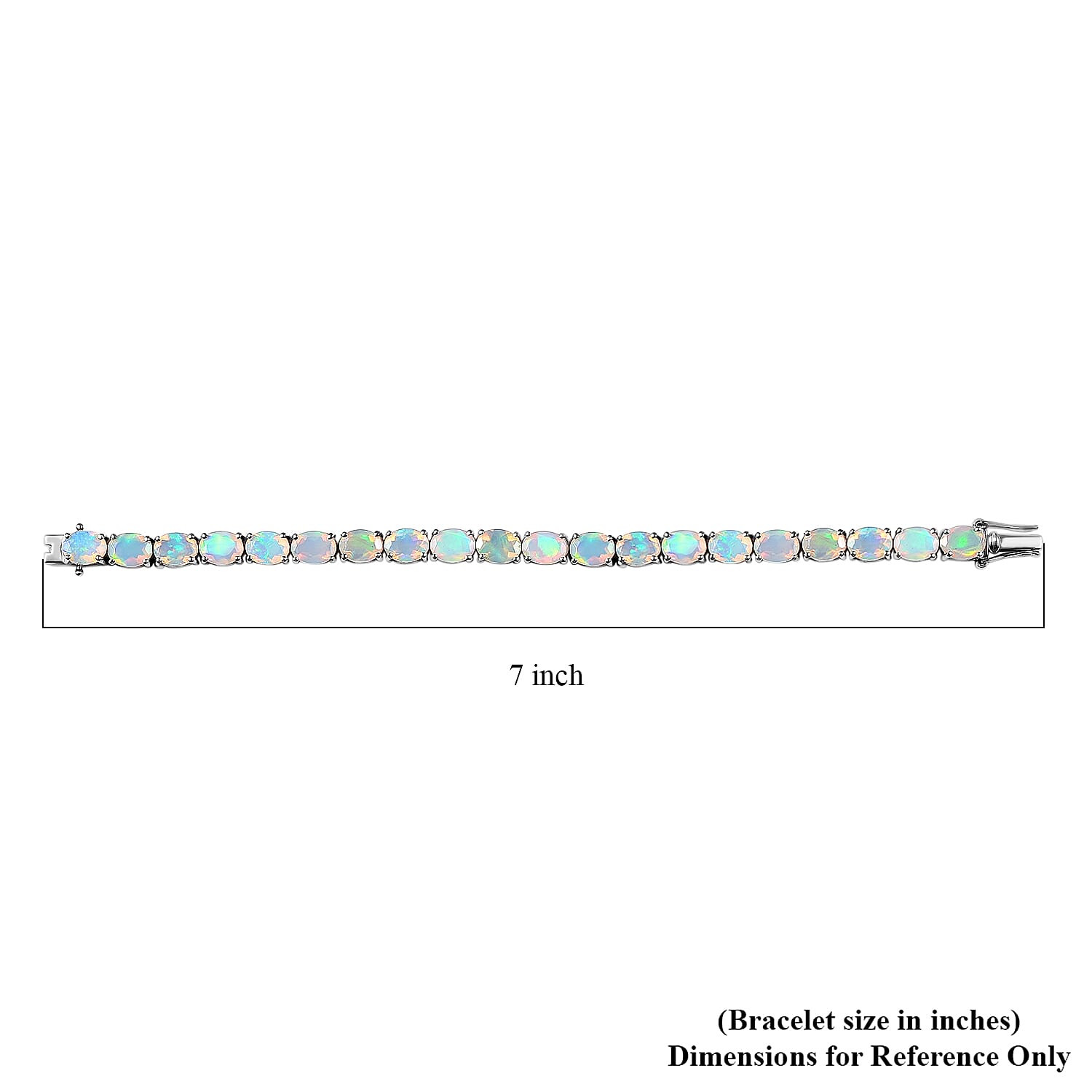D'Joy Premium Ethiopian Welo Opal 12.85 ctw Tennis Bracelet in Rhodium Over Sterling Silver (6.50 In)