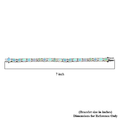 D'Joy Premium Ethiopian Welo Opal 12.85 ctw Tennis Bracelet in Rhodium Over Sterling Silver (6.50 In)