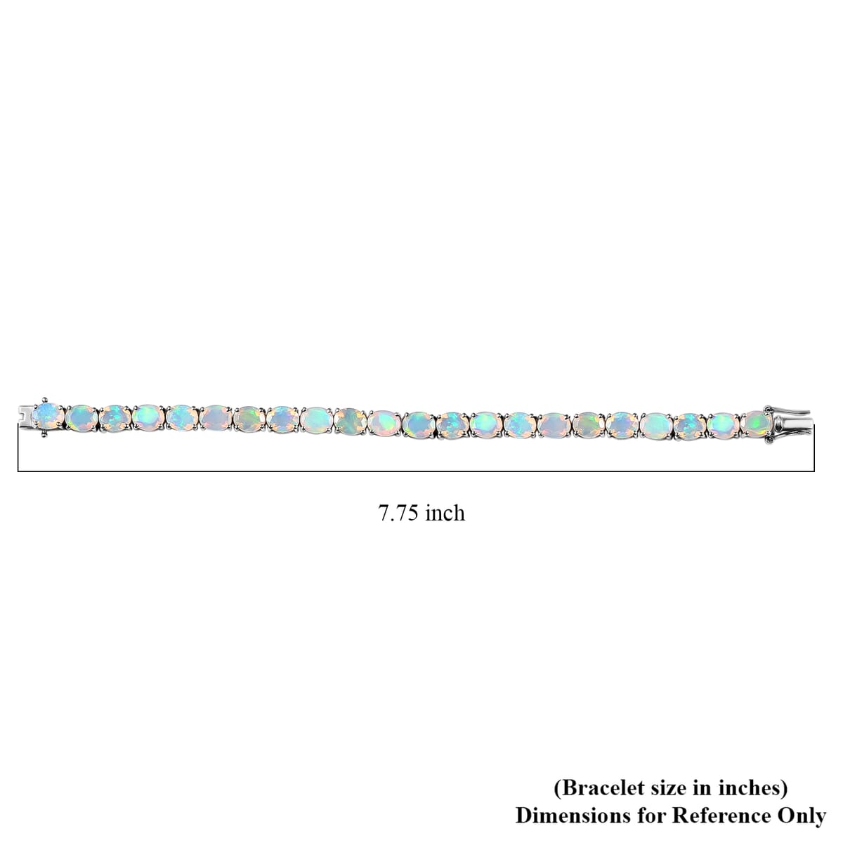 Premium Ethiopian Welo Opal 15.60 ctw Tennis Bracelet in Rhodium Over Sterling Silv (7.25 In)  image number 4