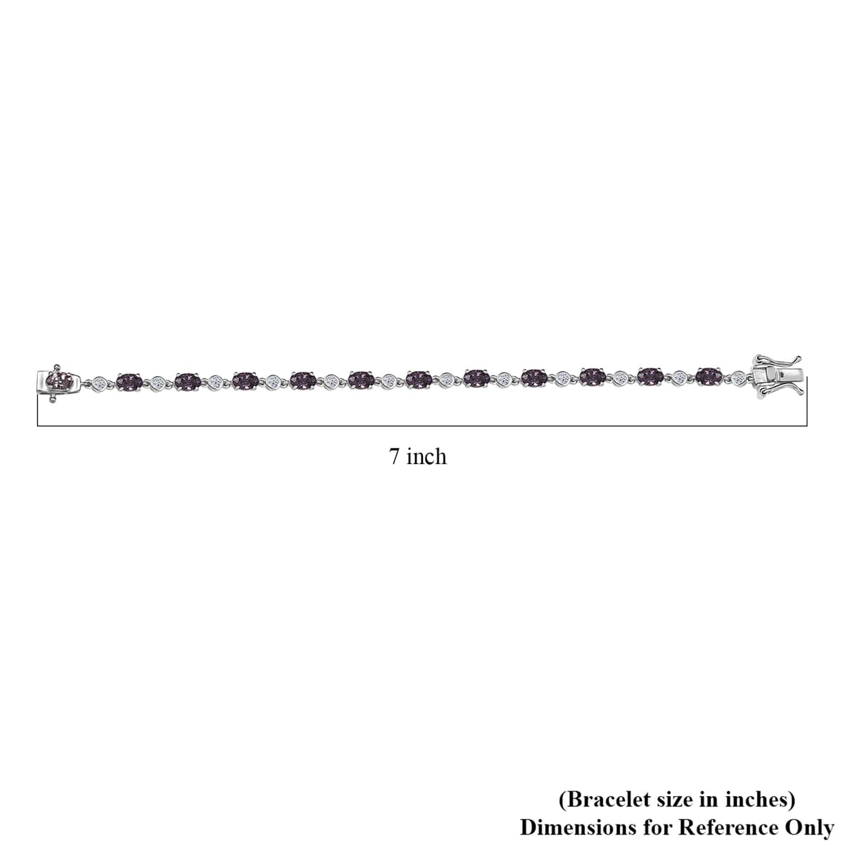 Royal Lavender Spinel and Luxuriant Lab Grown Diamond G-H SI 7.80 ctw Lilac Vines Bracelet in Rhodium Over Sterling Silver (6.50 In) image number 4