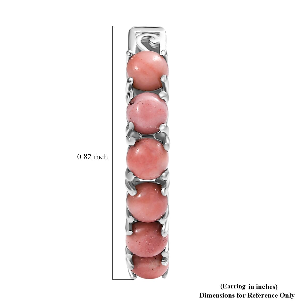 Karis Oregon Peach Opal 1.75 ctw Hoop Earrings in Platinum Bond image number 4