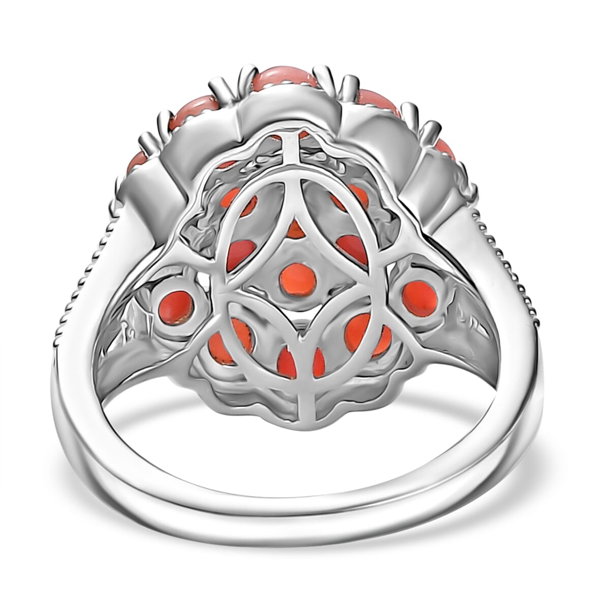 Karis Oregon Peach Opal and Lagoon Apatite 2.20 ctw Blooming Garden Ring in 18K YG Plated and Platinum Bond (Size 10.0) image number 4