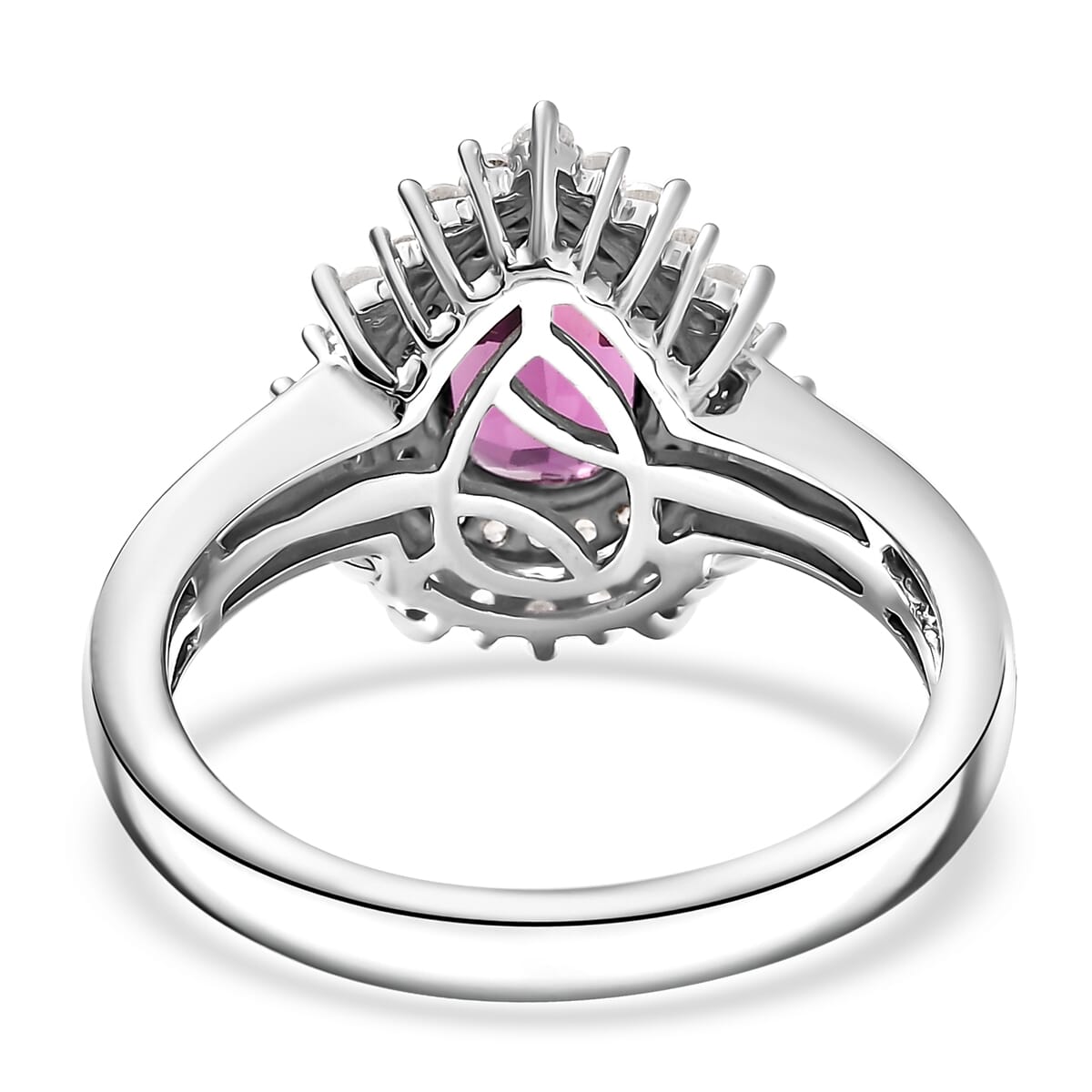 D'Joy AAA Radiant Ember Garnet and Multi Gemstone 2.20 ctw Regal Radiance Ring in Rhodium Over Sterling Silver (Size 10.0) image number 4